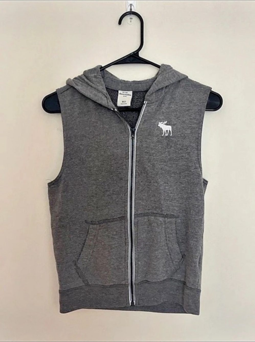 Abercrombie Kids Gray Zip Hoodie Vest Boys Medium